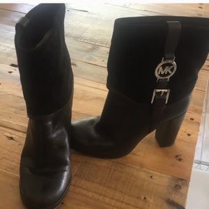 Michael Kors Emblem Fold Down Boots Black Booties